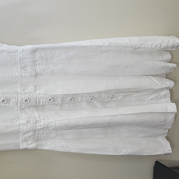 Hallhuber basic 100 % Leinen  Elegant White Button-Up Dress - Picture 5 of 16